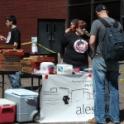 Students giving out free Pizza for Mass Comm week 2012