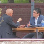 Carlos Zamora talking to Dean Romero